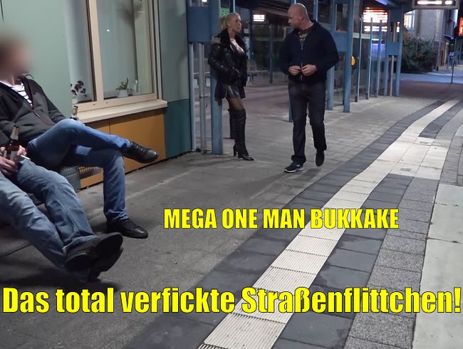 Das verfickte Straßenflittchen geht zu JEDEN mit nach Hause! MEGA XXXL Spermafresse